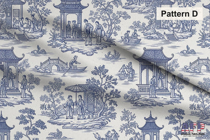 Blue French Toile Fabric Bundle Set - Shop now at American Fabric Prints