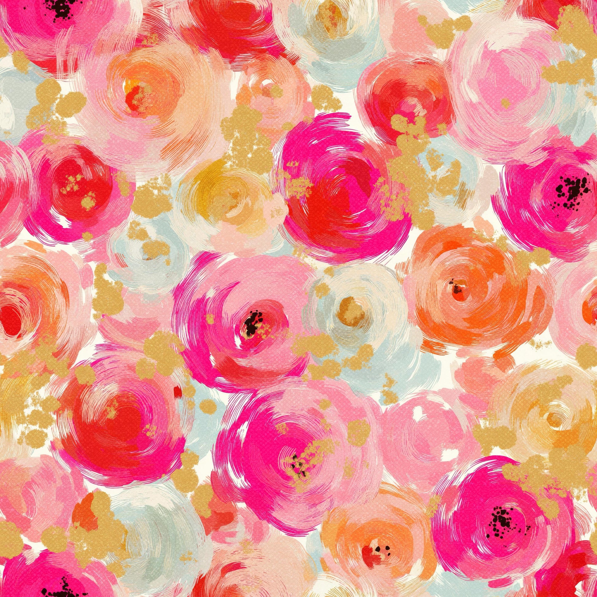 Hot Pink Florals Fabric - Shop now at American Fabric Prints