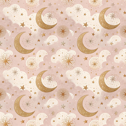Blush Night Sky Fabric - Shop now at American Fabric Prints