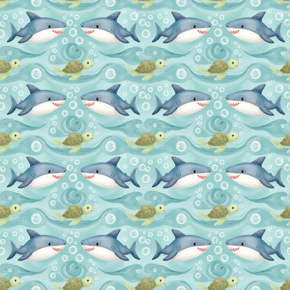 Underwater Greetings Fabric - Shop now at American Fabric Prints