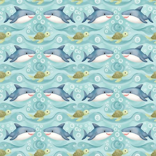 Underwater Greetings Fabric - Shop now at American Fabric Prints