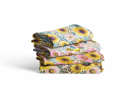 Sunflower Leopard Fabric Bundle Set - Shop now at American Fabric Prints