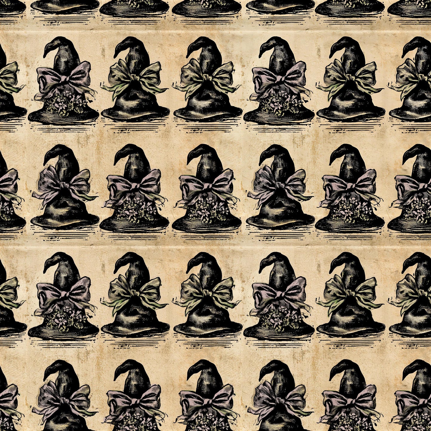 Vintage Retro Witches Hats Fabric - Shop now at American Fabric Prints
