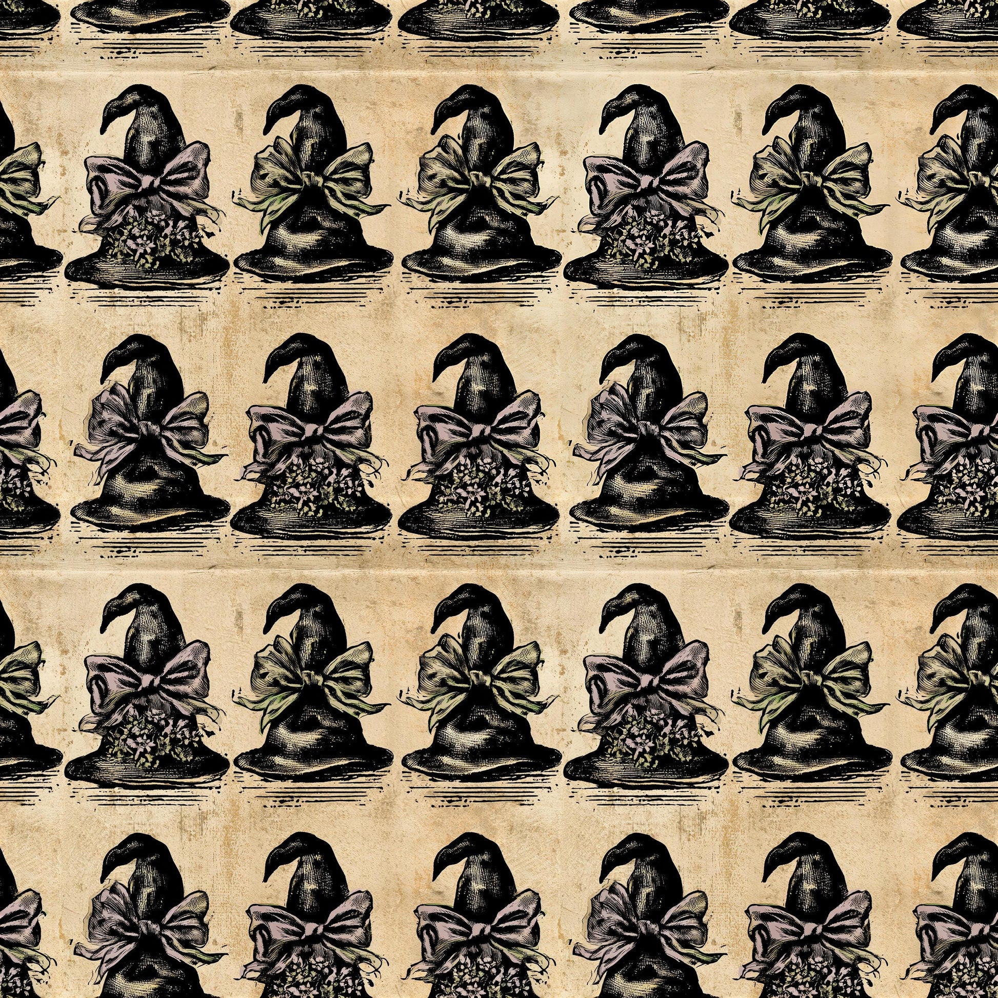 Vintage Retro Witches Hats Fabric - Shop now at American Fabric Prints