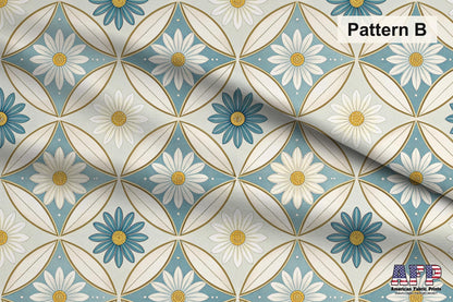 Blue and Gold Floral Fabric Bundle Set - Shop now at American Fabric Prints