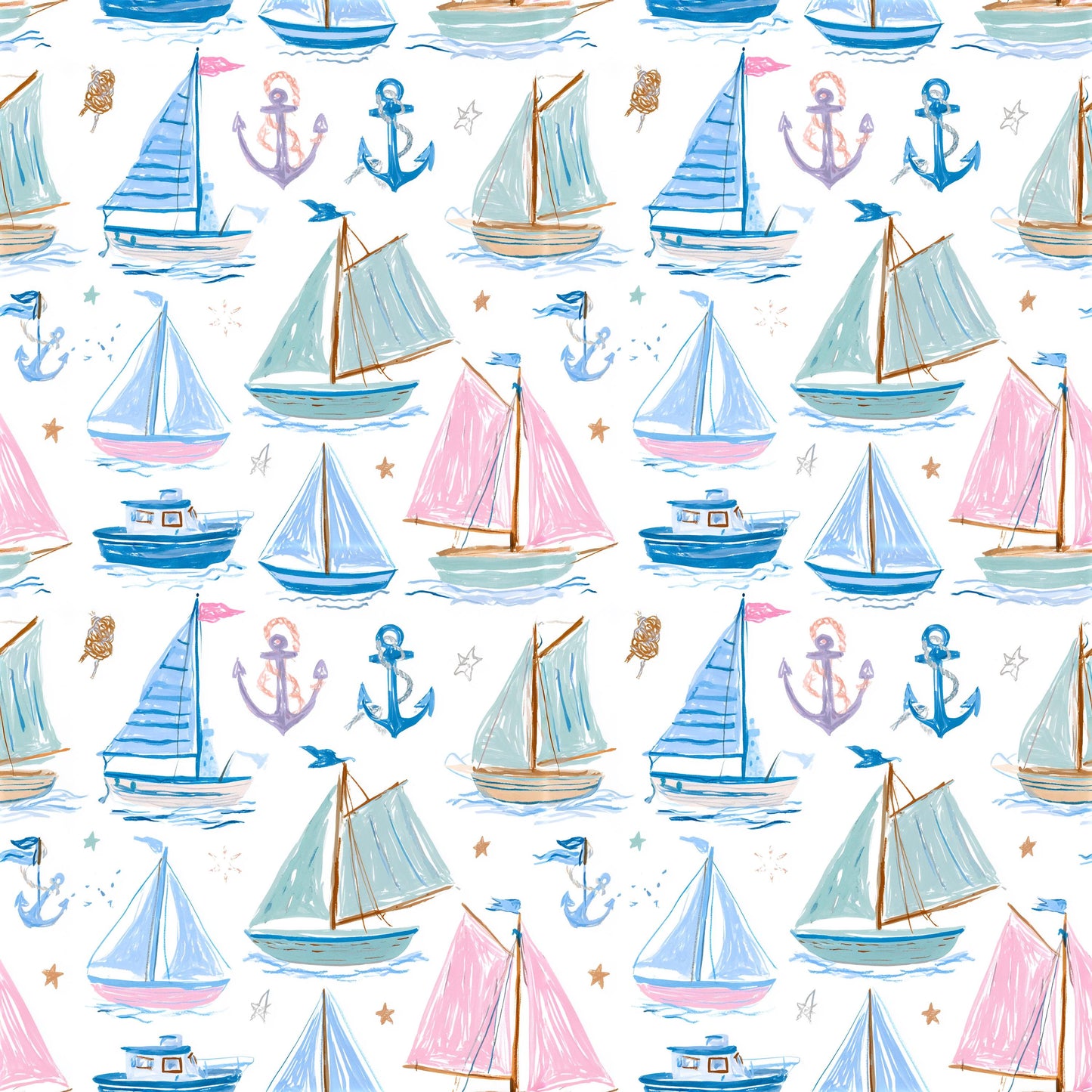 Preppy Boats Fabric - Shop now at American Fabric Prints