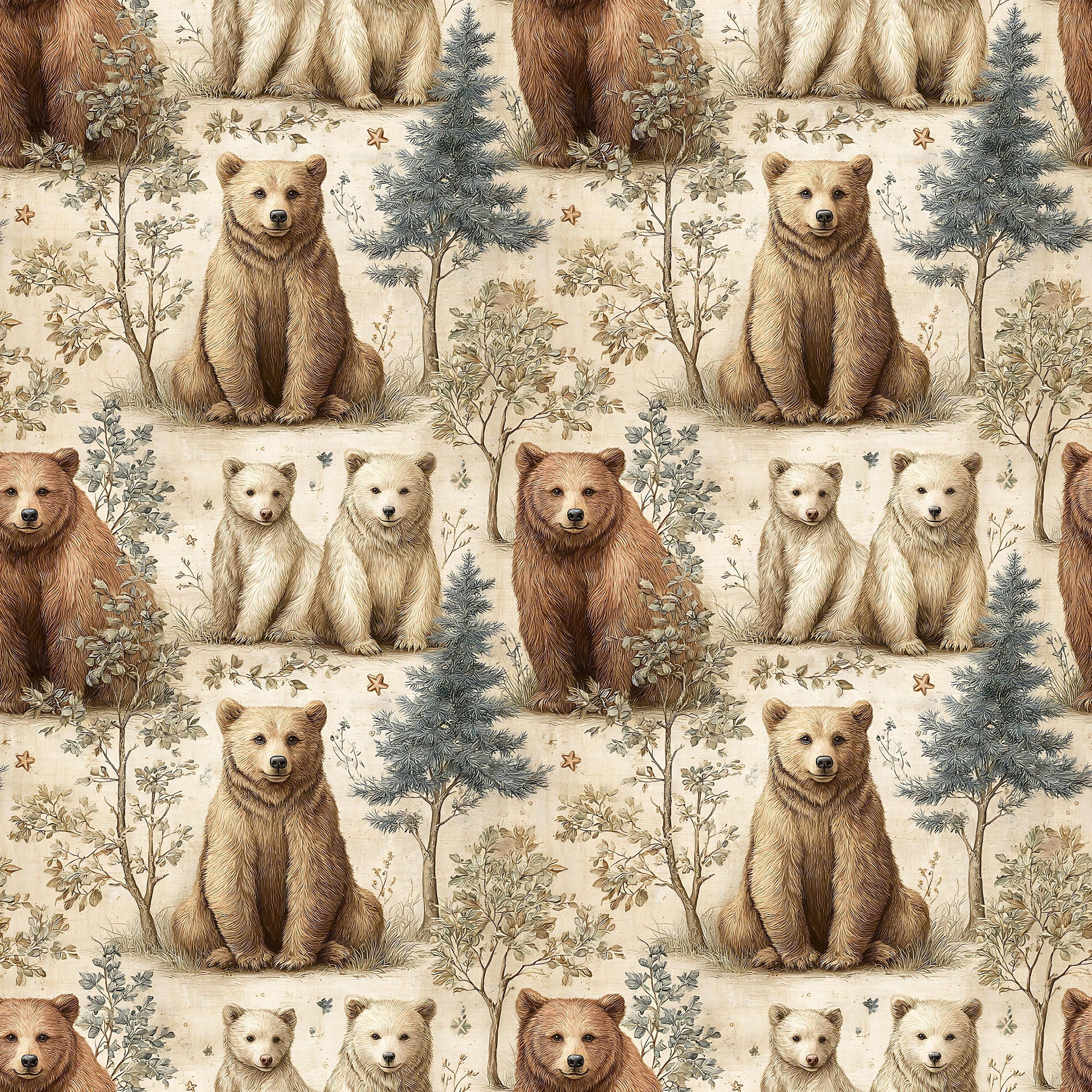 Bear Forest Fabric - Shop now at American Fabric Prints