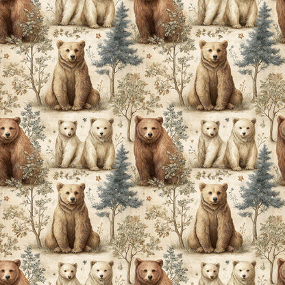 Bear Forest Fabric - Shop now at American Fabric Prints