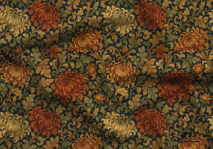 Victorian Chrysanthemum Fabric - Shop now at American Fabric Prints