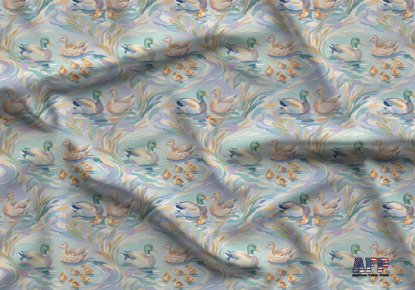 Mallard Duck Family Fabric - Shop now at American Fabric Prints