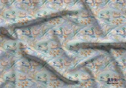 Mallard Duck Family Fabric - Shop now at American Fabric Prints