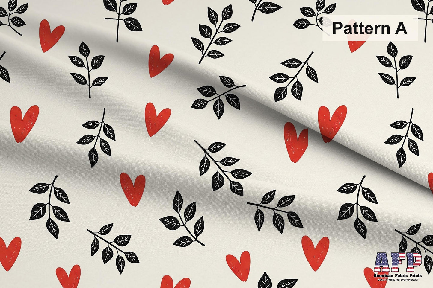 Black + Red Hearts 2 Fabric Bundle Set - Shop now at American Fabric Prints