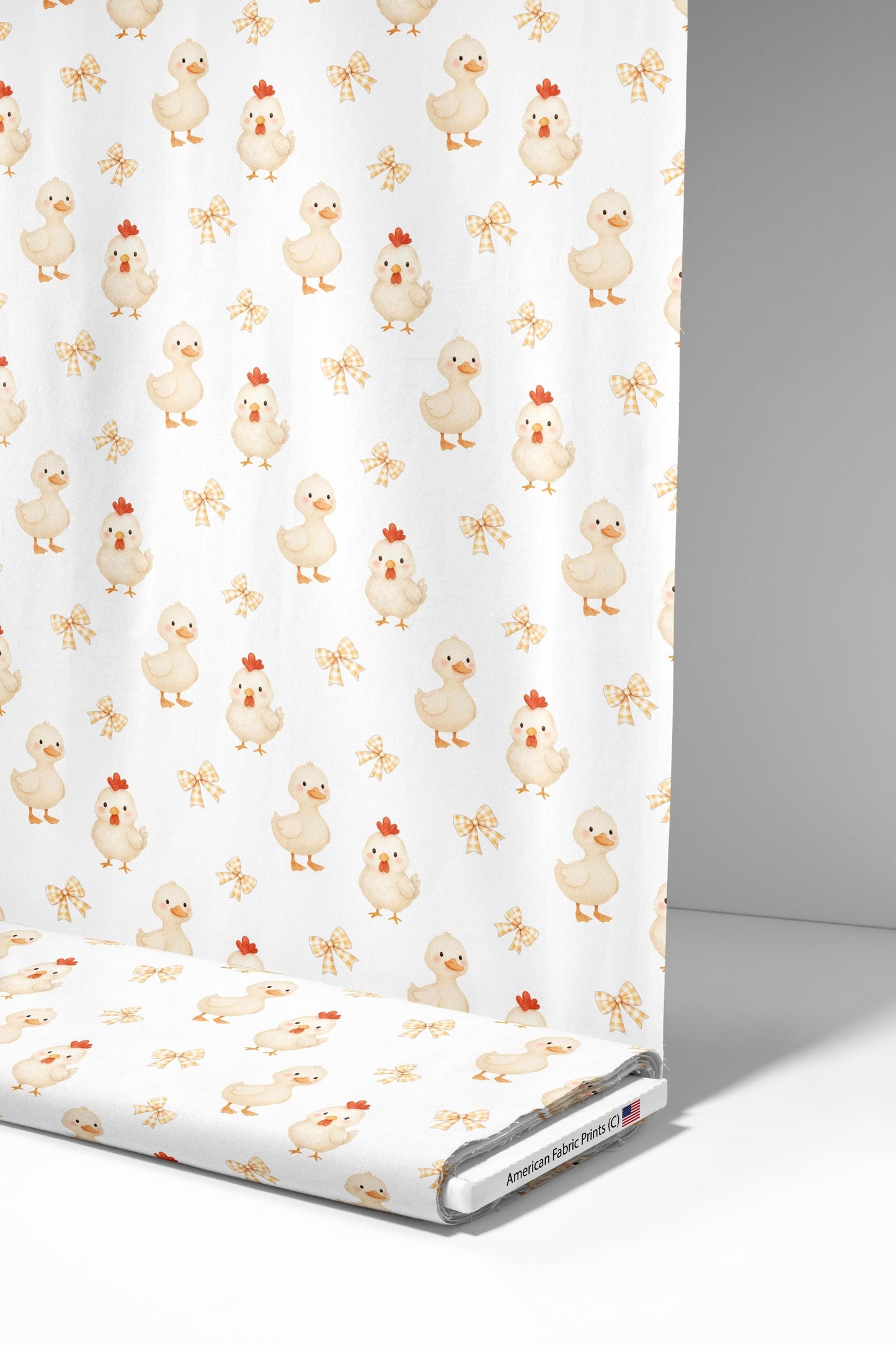 Little Roosters and Ducklings Fabric - Shop now at American Fabric Prints
