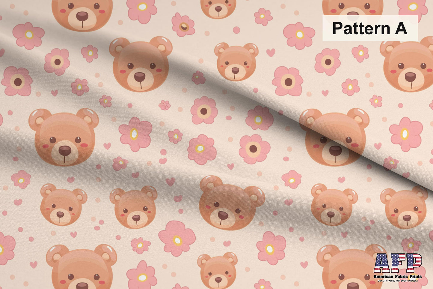 Bears, Clouds, & Stars Fabric Set.  Choose Your Patterns. Pattern A shown. Shop now at American Fabric Prints.