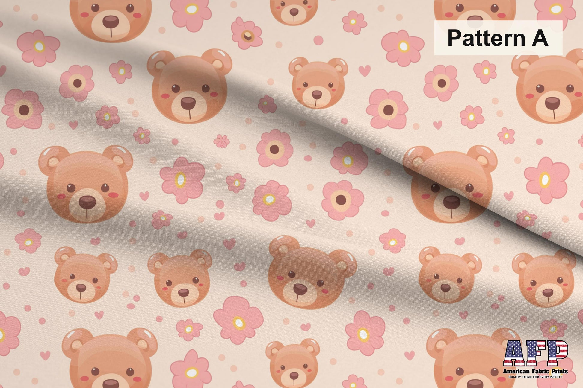 Bears, Clouds, & Stars Fabric Set.  Choose Your Patterns. Pattern A shown. Shop now at American Fabric Prints.