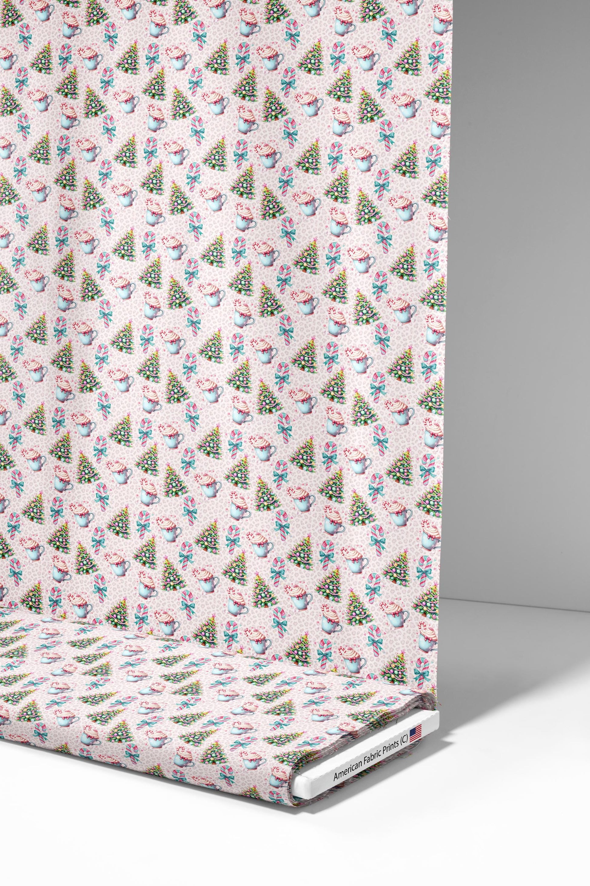 Pink Leopard Print Christmas Fabric - Shop now at American Fabric Prints