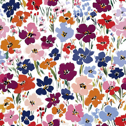 Colorful Pansy Field Fabric - Shop now at American Fabric Prints