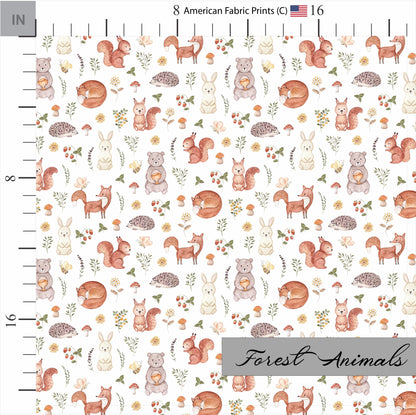 Forest Animals Fabric | Premium Cotton Quilt Fabric | Woodland Forest Pattern | Made in the USA | American Fabric Prints | Woodland Animals
