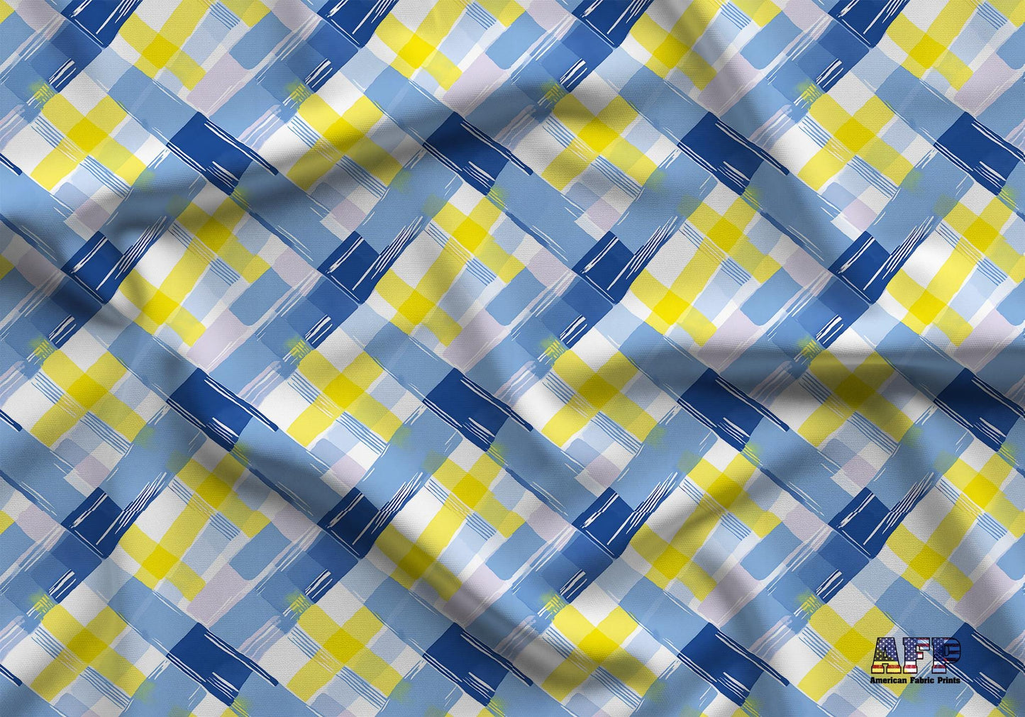Pastel Lemon Plaid Fabric - Shop now at American Fabric Prints