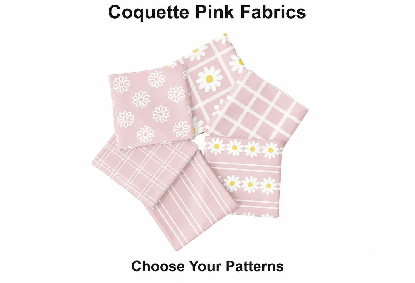 Coquette Pink Quilting Fabric | Pink Fabric Coordinates | Pink Nursery Fabric | Daisy Quilt | Cotton Baby Fabric | by American Fabric Prints
