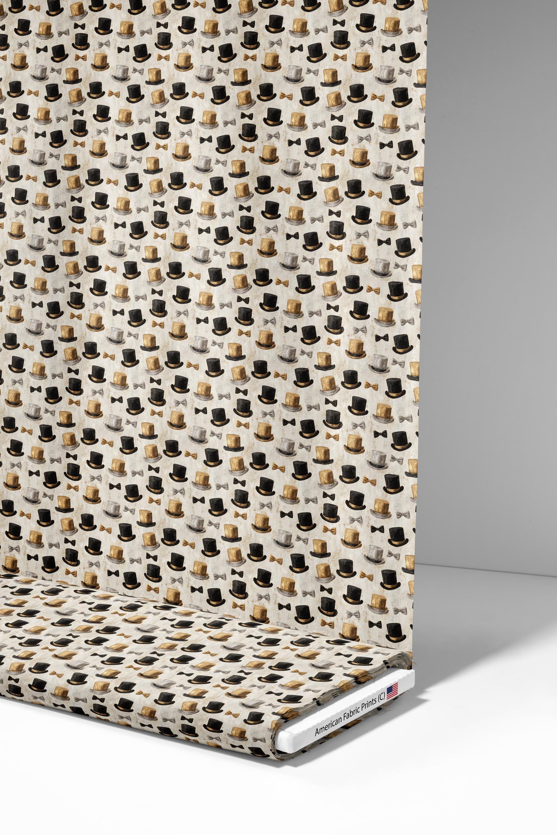 Vintage New Years Hats Fabric - Shop now at American Fabric Prints