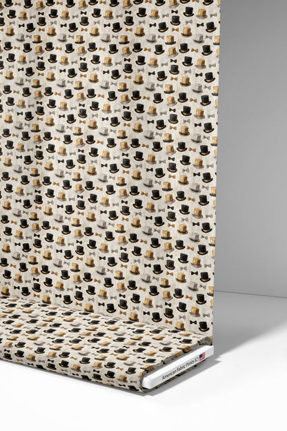 Vintage New Years Hats Fabric - Shop now at American Fabric Prints