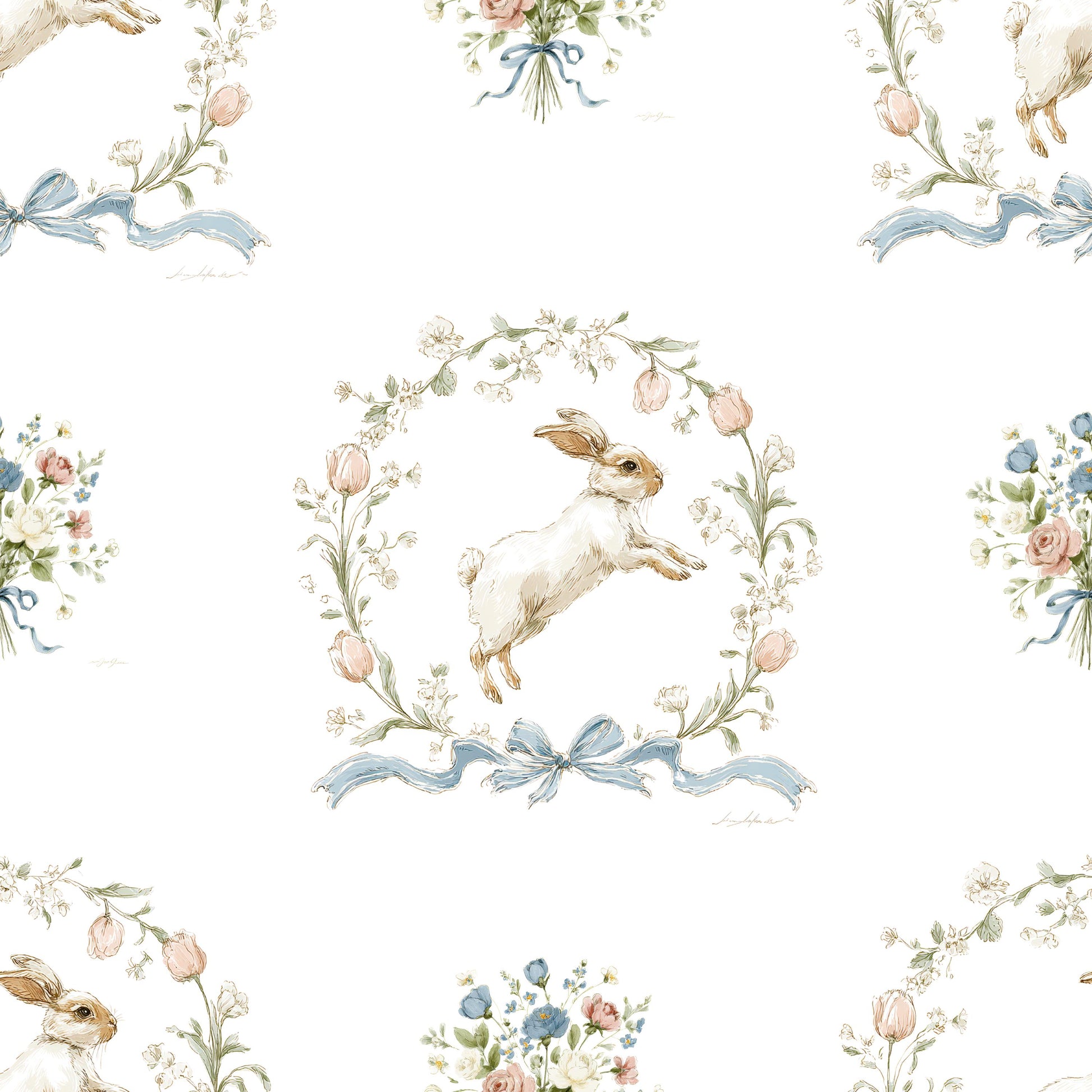 Hopping Rabbit Fabric - Shop now at American Fabric Prints