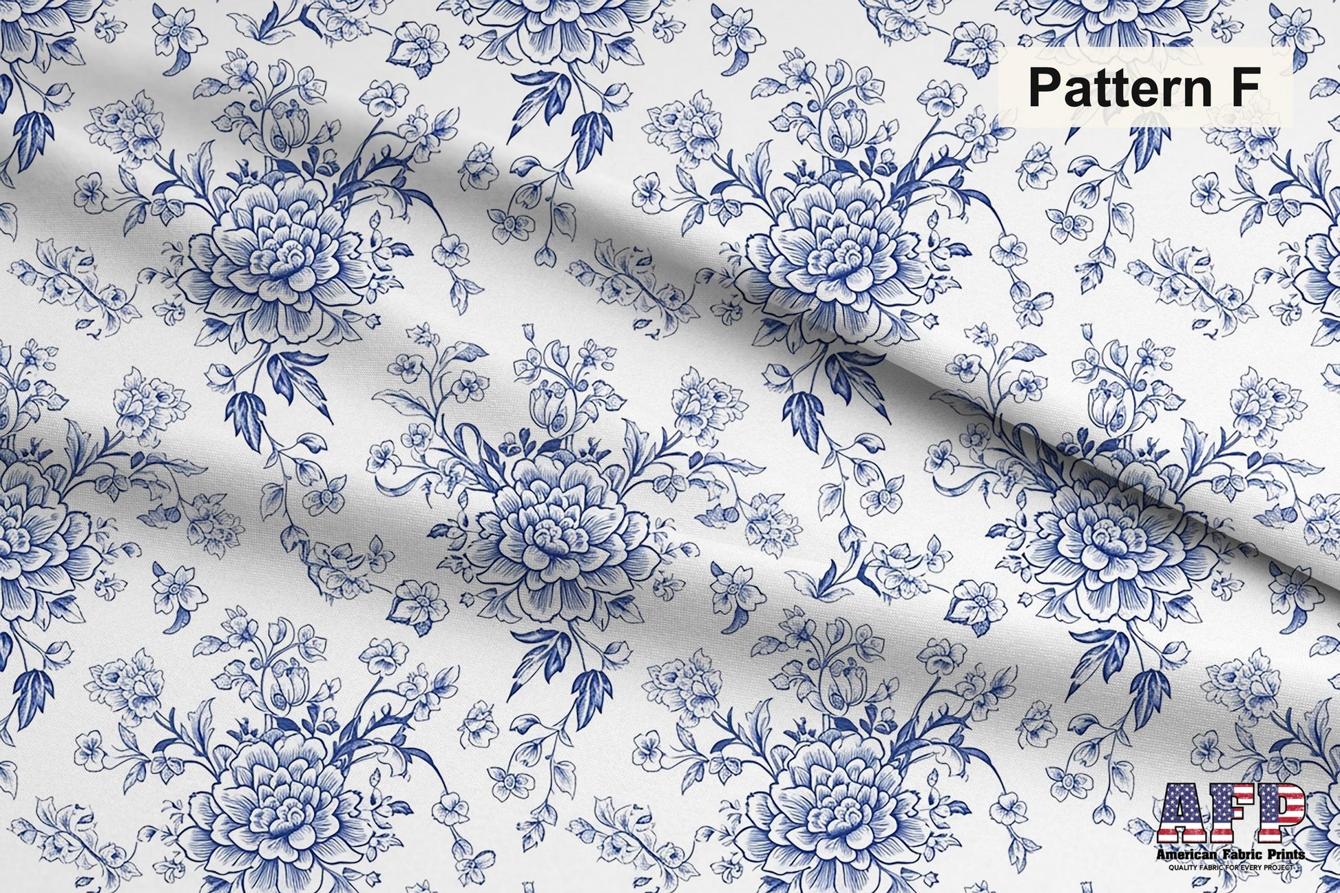 Blue Chinoiserie Toile De Jouy 2 Fabric Bundle Set - Shop now at American Fabric Prints