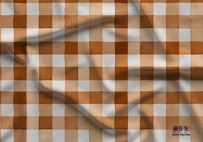 Brown Gingham Fabric - Shop now at American Fabric Prints