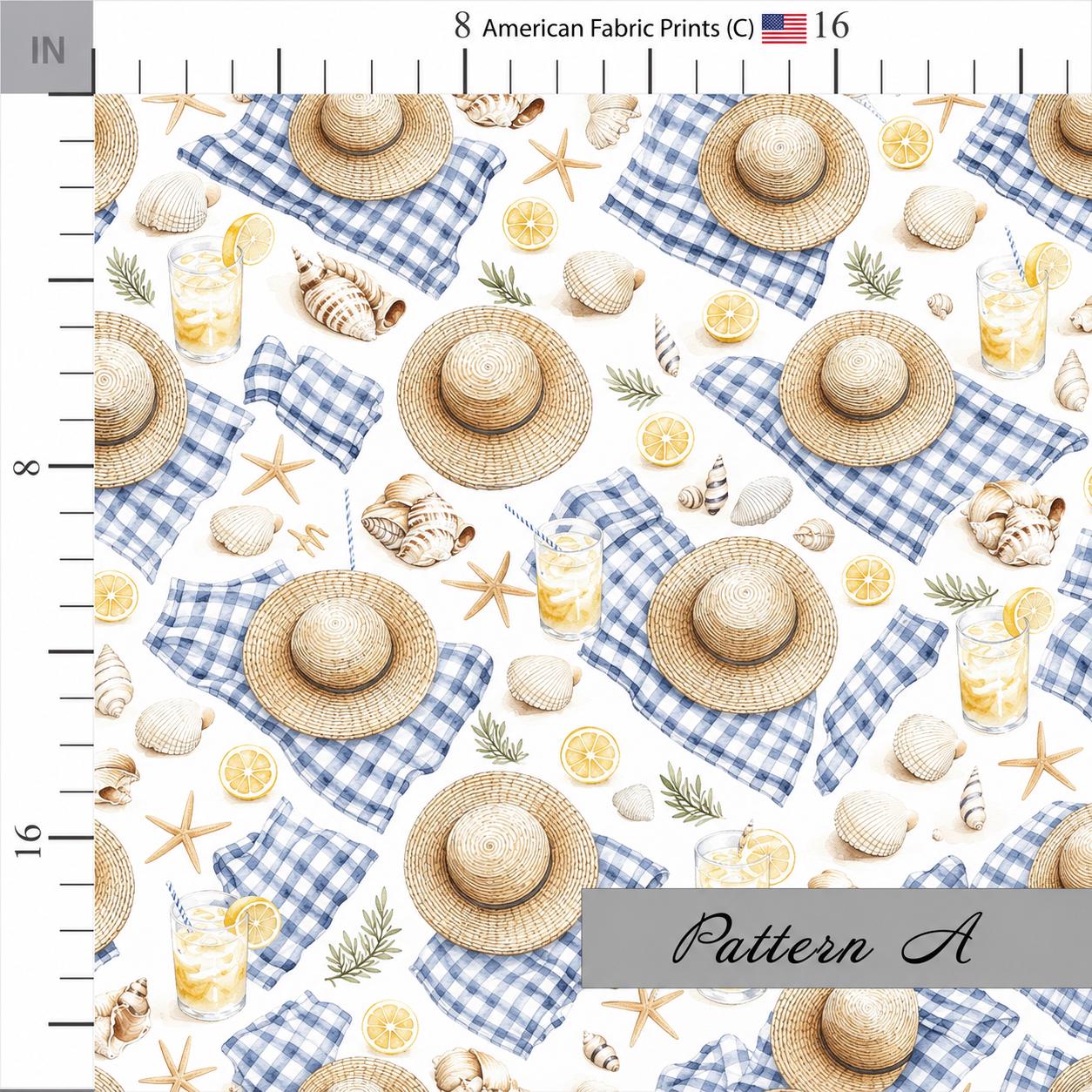 Summer Hats Fabric. Shop now at American Fabric Prints.