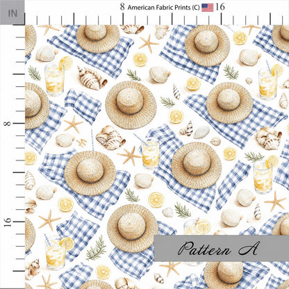 Summer Hats Fabric. Shop now at American Fabric Prints.