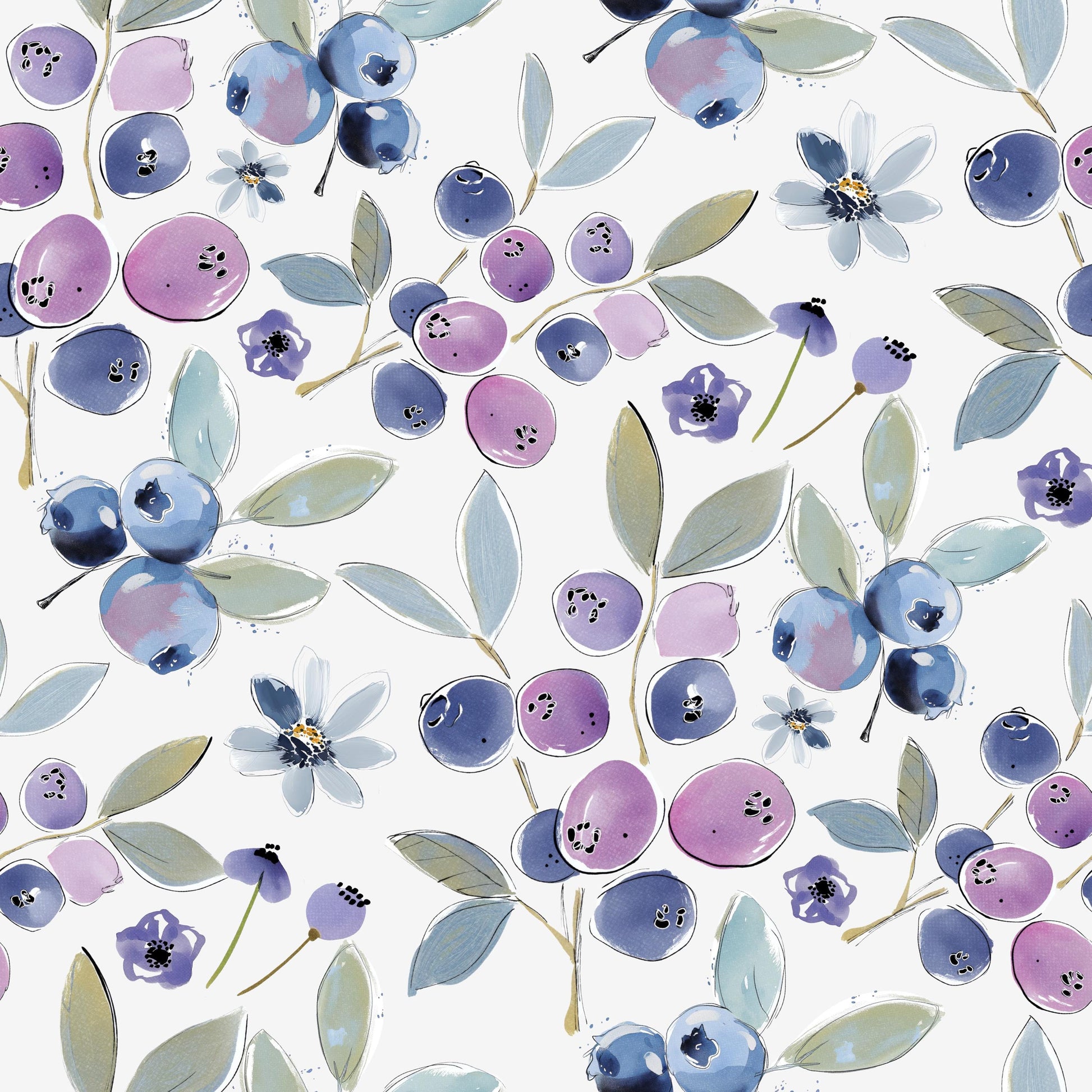 Purple Blueberry Fabric - Shop now at American Fabric Prints