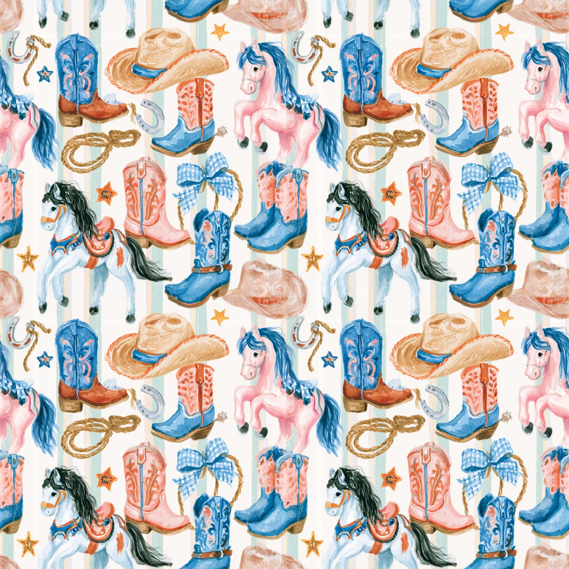 Preppy Rodeo Fabric - Shop now at American Fabric Prints