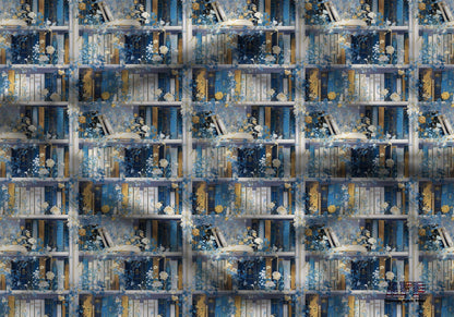 Elegant Bookshelf Fabric - Shop now at American Fabric Prints