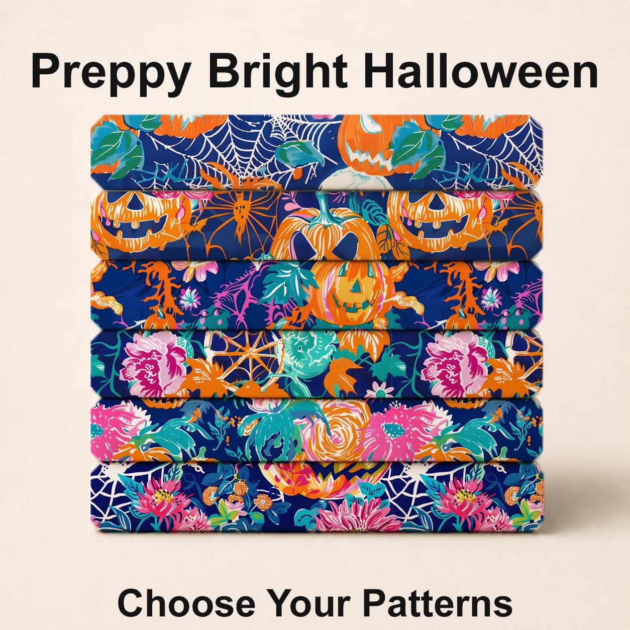 Preppy Bright Halloween Fabric Bundle Set - Shop now at American Fabric Prints