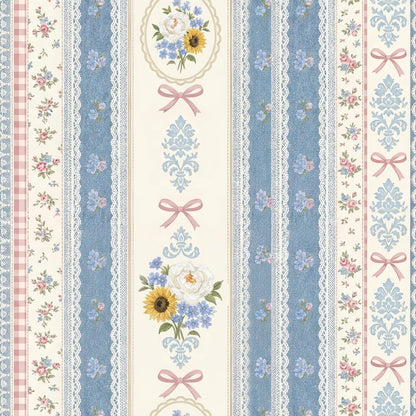 Denim Lace Floral Fabric - Shop now at American Fabric Prints