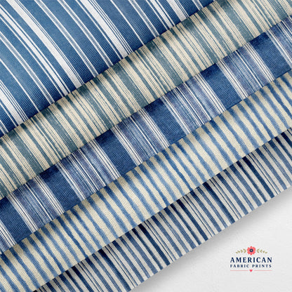 Blue Ticking Fabric Bundle Set - Shop now at American Fabric Prints
