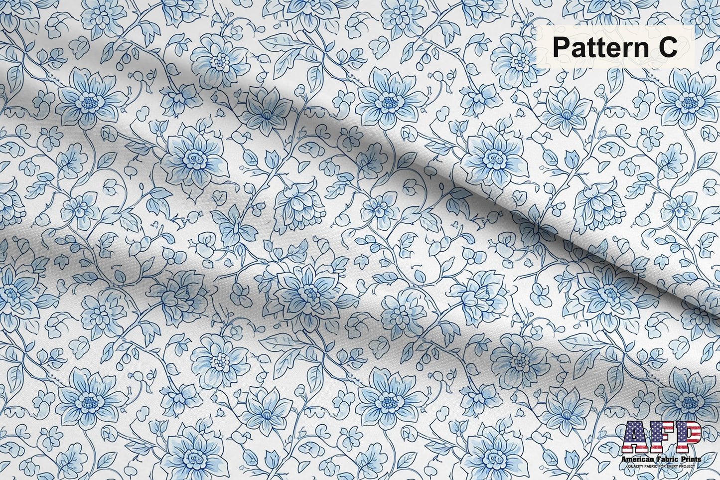 Blue Chinoiserie Toile De Jouy 3 Fabric Bundle Set - Shop now at American Fabric Prints