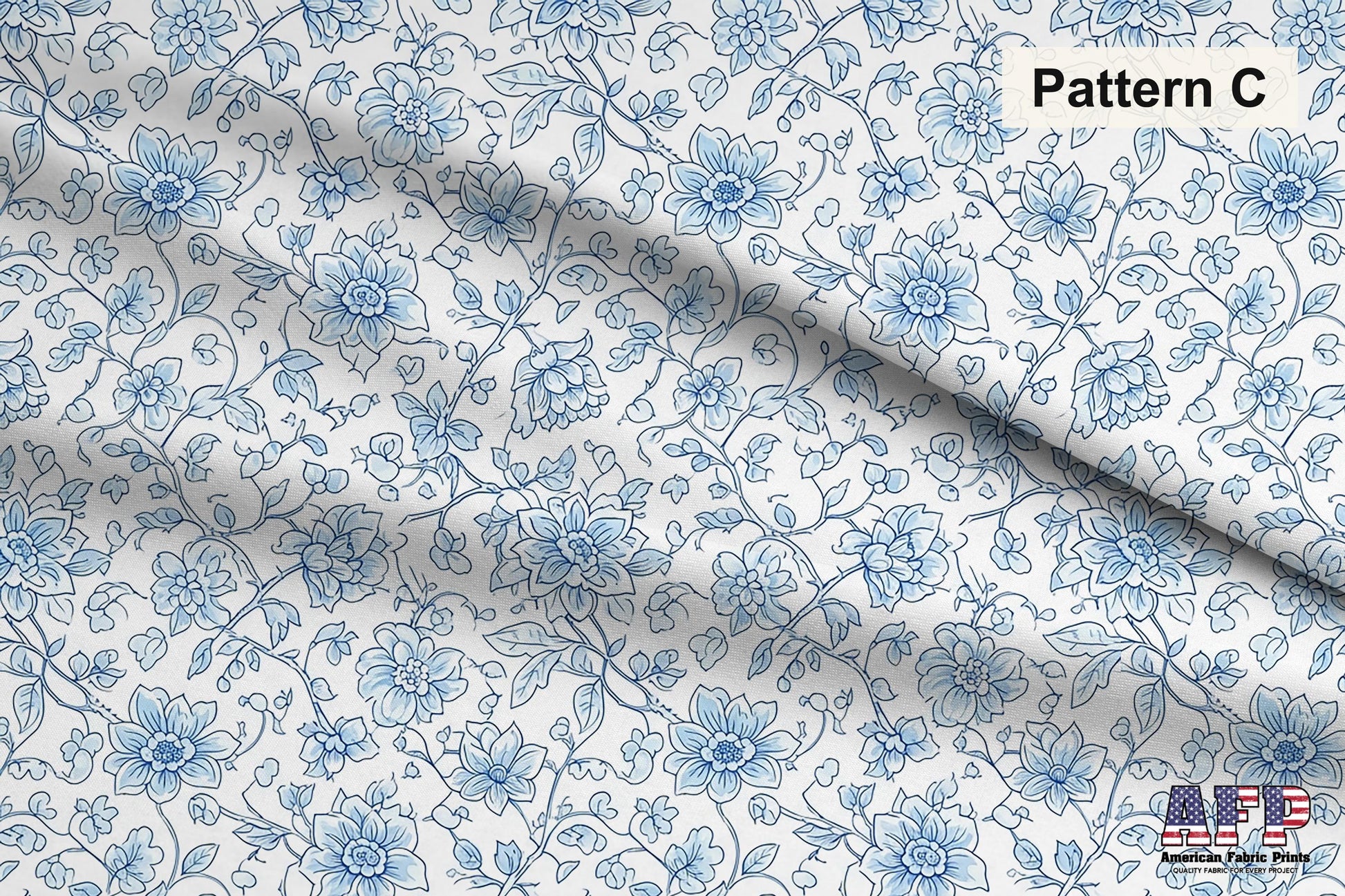 Blue Chinoiserie Toile De Jouy 3 Fabric Bundle Set - Shop now at American Fabric Prints