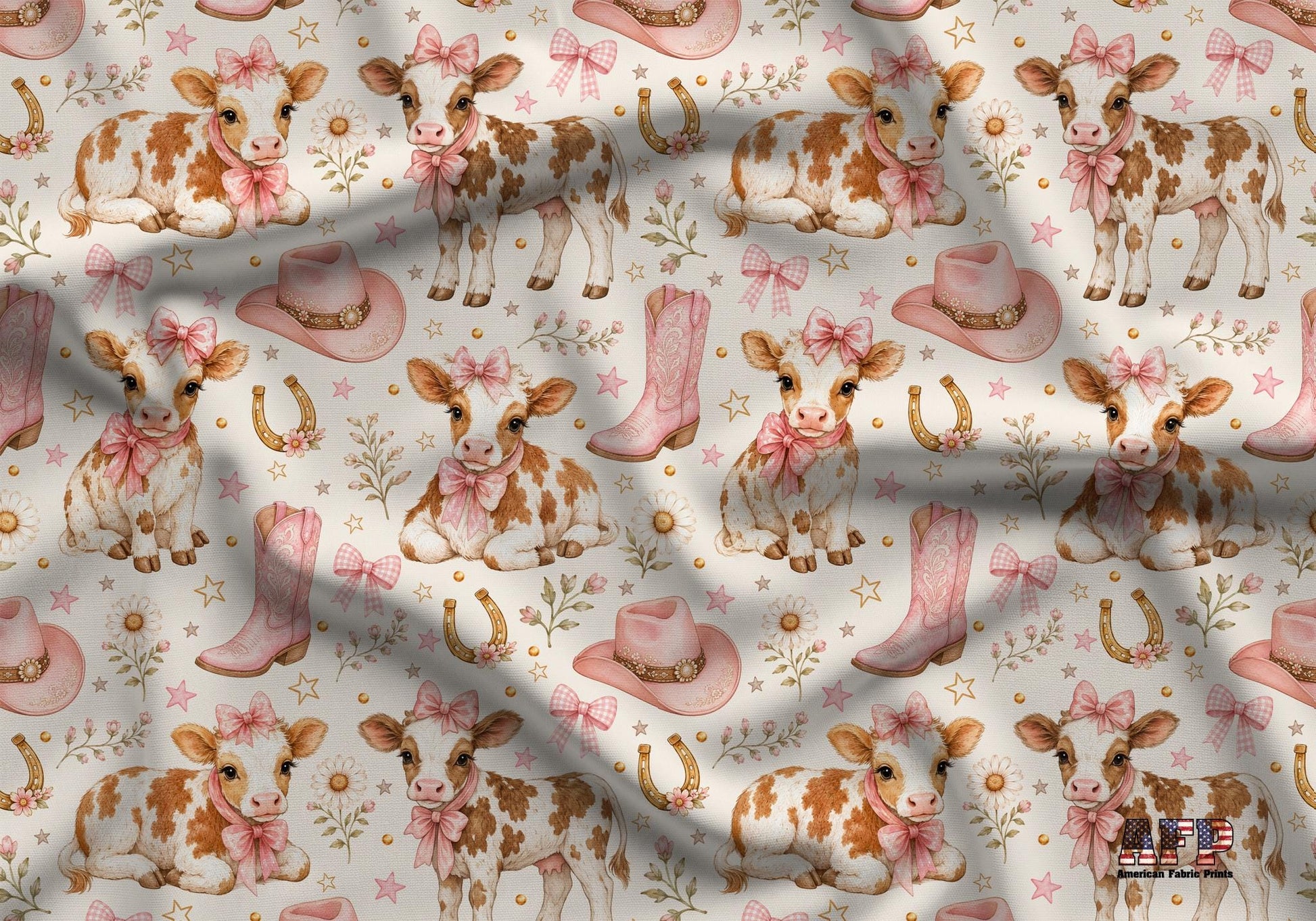 Pink Western Farm Fabric - Shop now at American Fabric Prints