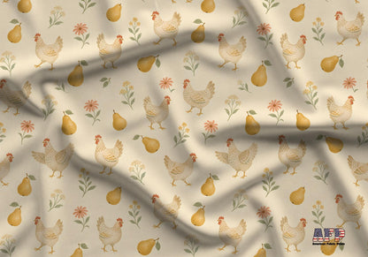 Farmhouse Hens and Pears Fabric - Shop now at American Fabric Prints