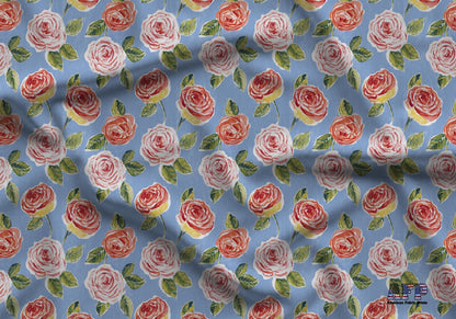 Red and Blue Grandmacore Fabric - Shop now at American Fabric Prints