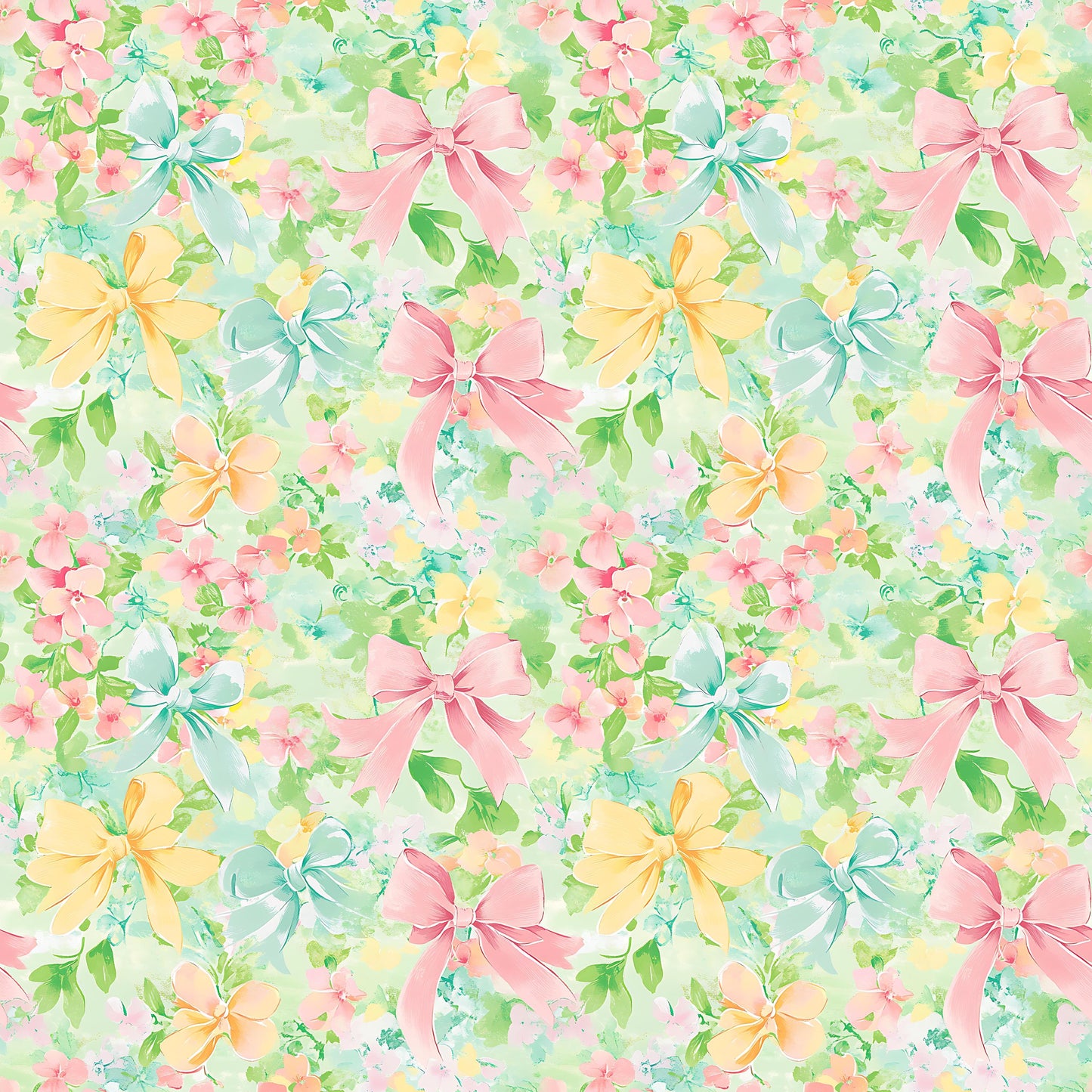 Pastel Bows Fabric - Shop now at American Fabric Prints