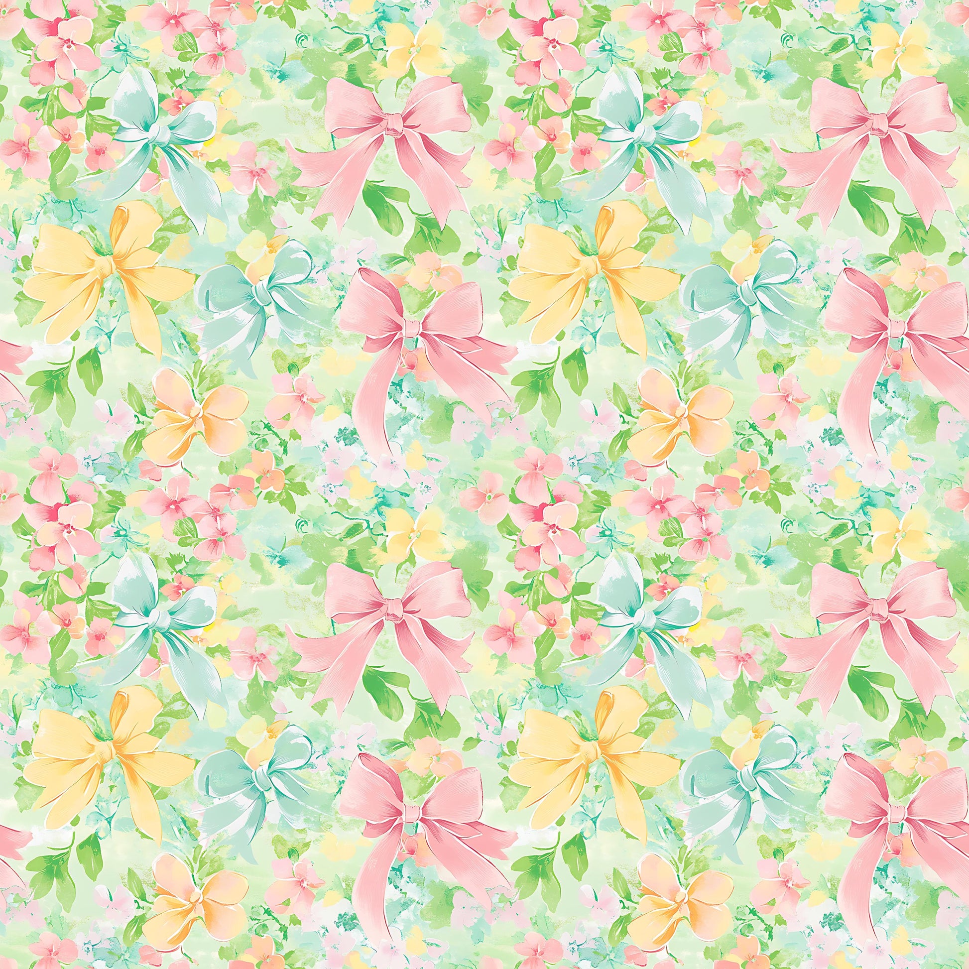 Pastel Bows Fabric - Shop now at American Fabric Prints