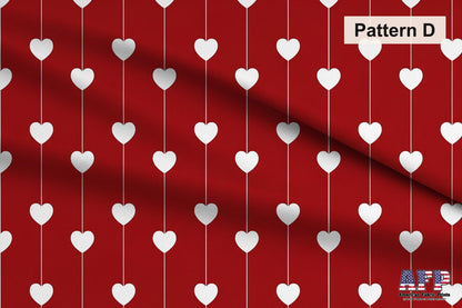 Valentine Hearts Fabric Collection. Pattern D Shown. Shop now at American Fabric Prints.