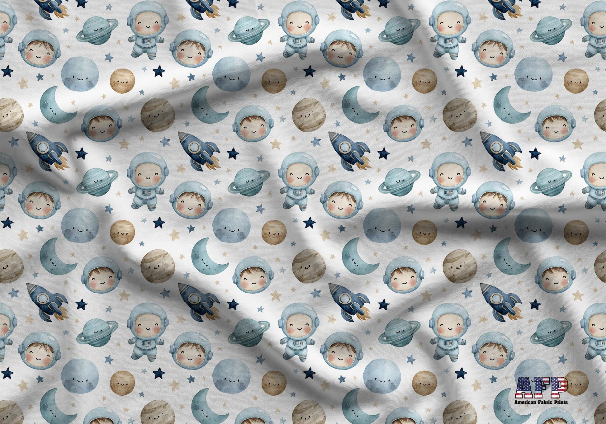 Kids in Space Fabric - Shop now at American Fabric Prints