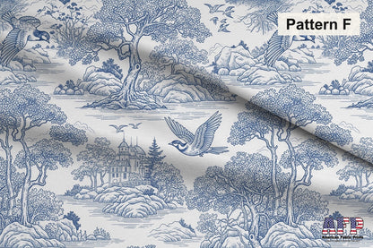 Blue French Toile 2 Fabric Bundle Set - Shop now at American Fabric Prints
