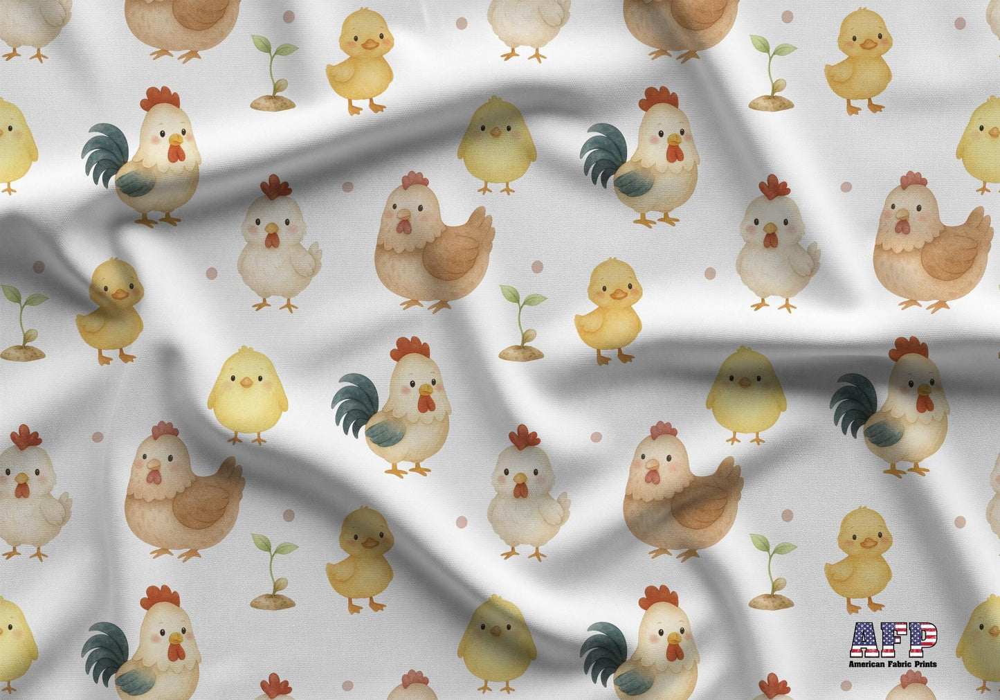 Farmyard Chicks Fabric - Shop now at American Fabric Prints