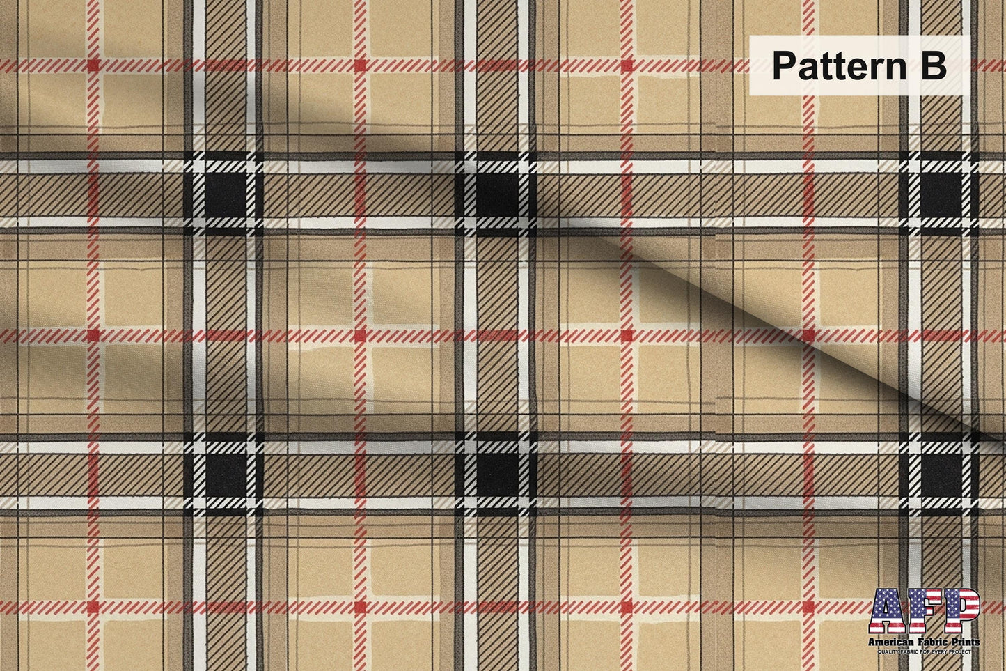 Beige Plaid Fabric Bundle Set - Shop now at American Fabric Prints