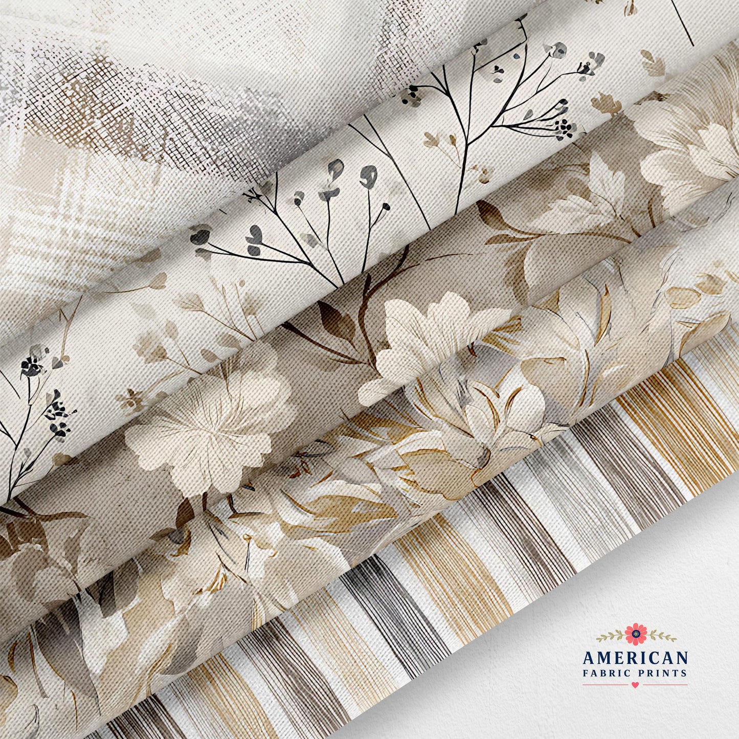 Neutral Boho 3 Fabric Bundle Set - Shop now at American Fabric Prints